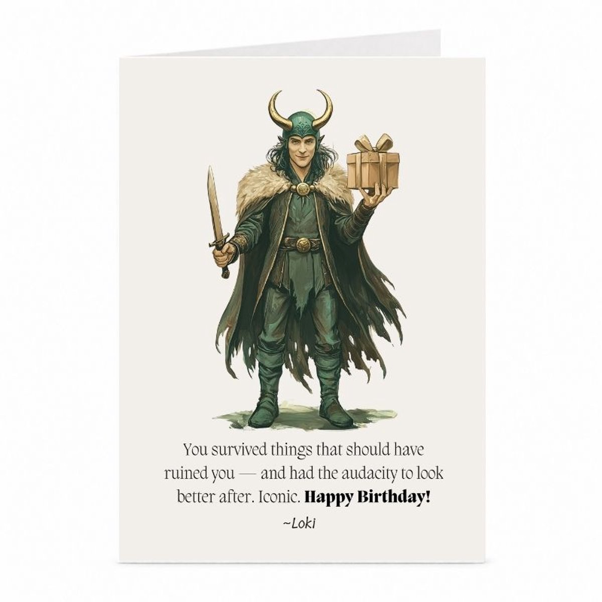 Loki - Verjaardagskaart - JustTheCardGuy - A6 met envelop