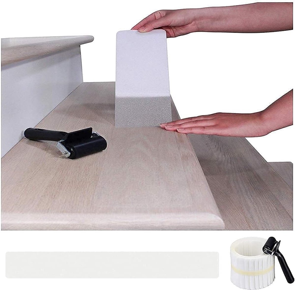 Veilige Antislip Strips voor Trap 10x80cm - 15 Rollen Duidelijke Plakband voor Kinderen, Ouderen en Huisdieren