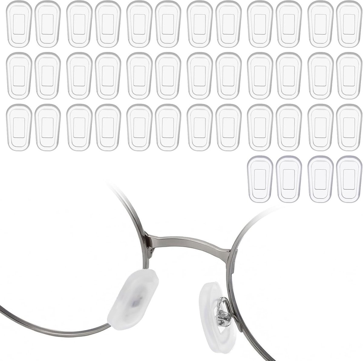 Zachte antislip neuspads voor brillen - 20 paar universele siliconen neusbrugpads voor comfort en stabiliteit