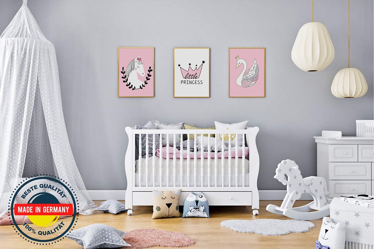 Afbeeldingen kinderkamer A4 - moderne Scandinavische stijl - maan sterren zon - sfeervolle decoratie voor babykamer - ShopVlot
