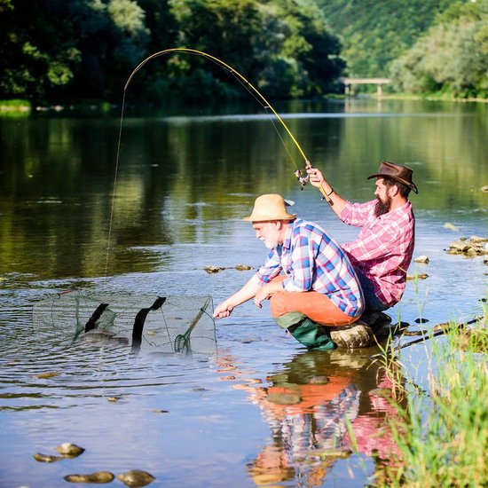SnelShoppen - 4-delige Vissersnetten Set voor Bait, Crayfish, Lobster en Carp - Duurzaam Nylon en Gegalvaniseerd Staal - Herbruikbaar en Praktisch - I van Snelshoppen — afbeelding 5