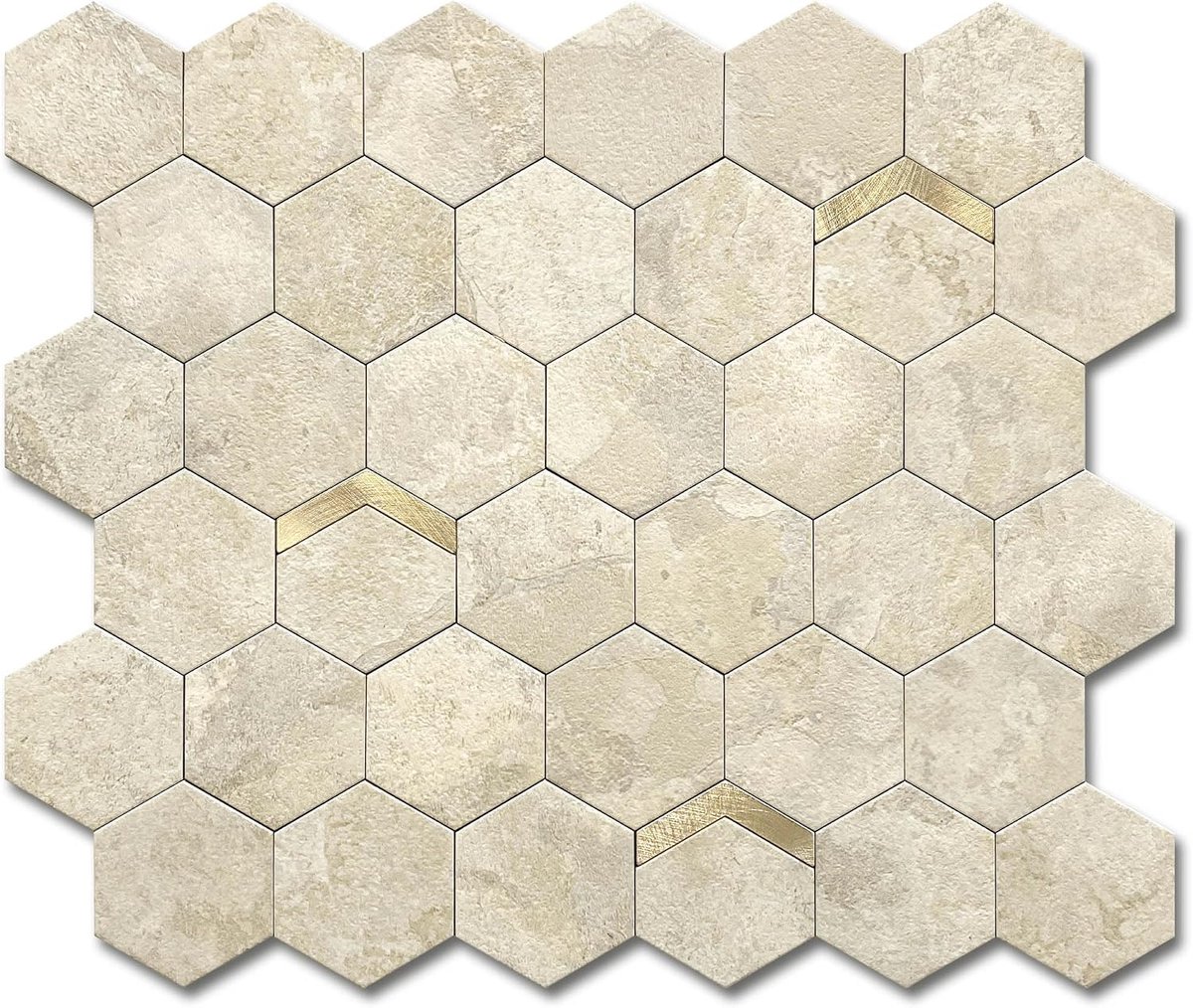Zelfklevende Zeshoekige Wandtegels Marmeren Sticker Beige 5stukken