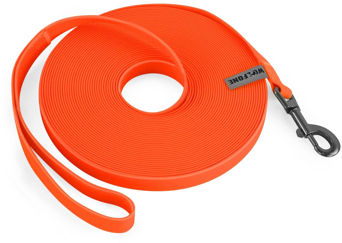Hondenriem 15 m - Oranje Waterdicht - Lange Leiband - Ideaal voor Training - ShopVlot