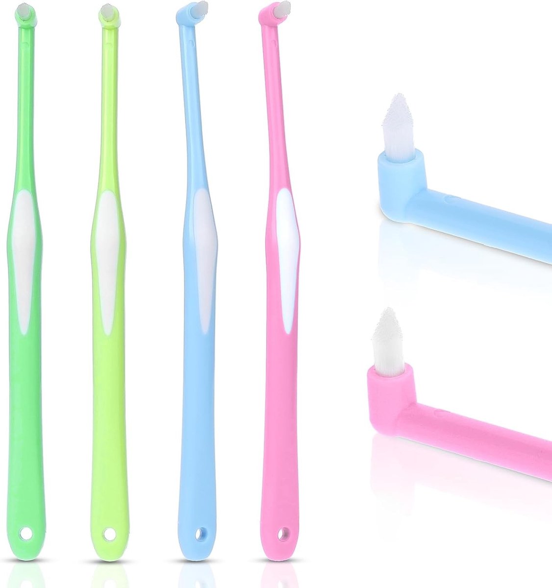 4 Stuks Tufted Tandenborstels voor Orthodontische Beugels - Compacte Interdentale Borstels voor Nauwkeurige Reiniging en Detailverzorging