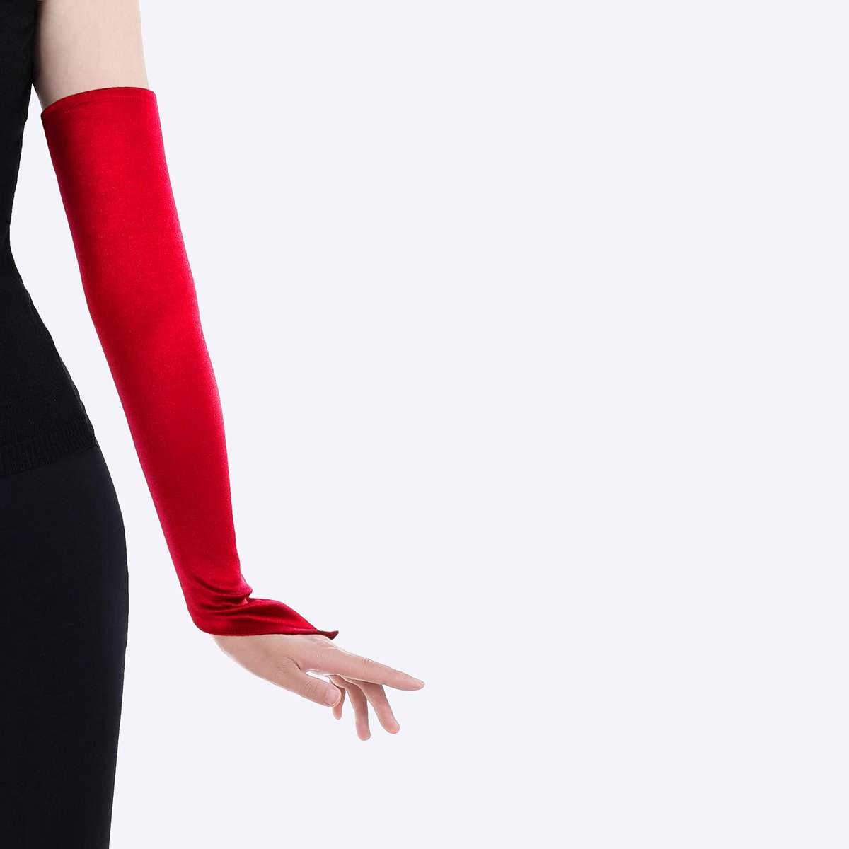 Vrouwen Handschoenen 1920 Stijl - Elleboog Lengte - Rood Satijn - Perfect voor Bruiloften - ShopVlot