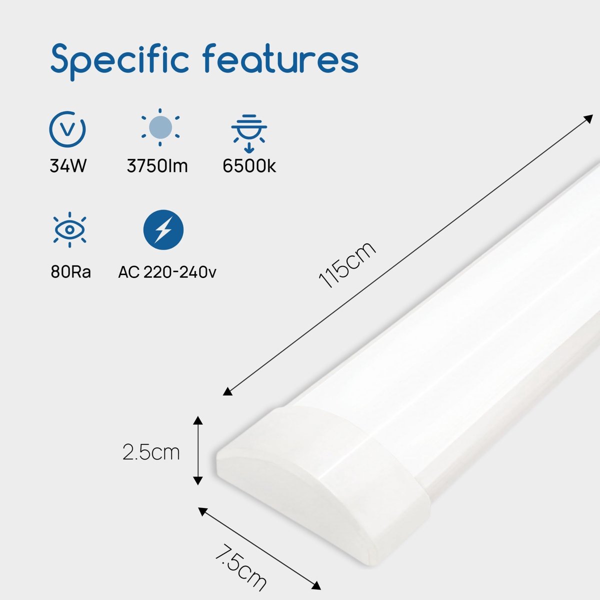 Ledstrip 120 cm - Neon koud wit 6500 K - Dunne en duurzame kwaliteit - Ideaal voor sfeerverlichting - ShopVlot