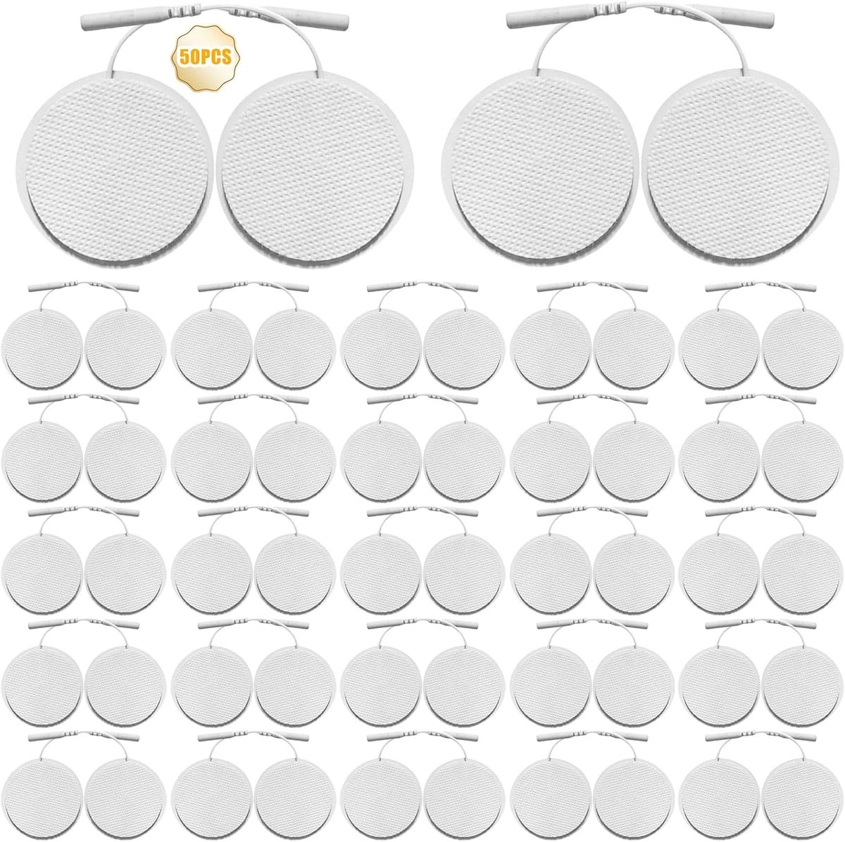 Electrode Pads Set van 50 Stuks - 4 x 4 cm Herbruikbare TENS en EMS Elektroden voor Pijnbestrijding en Spiertraining