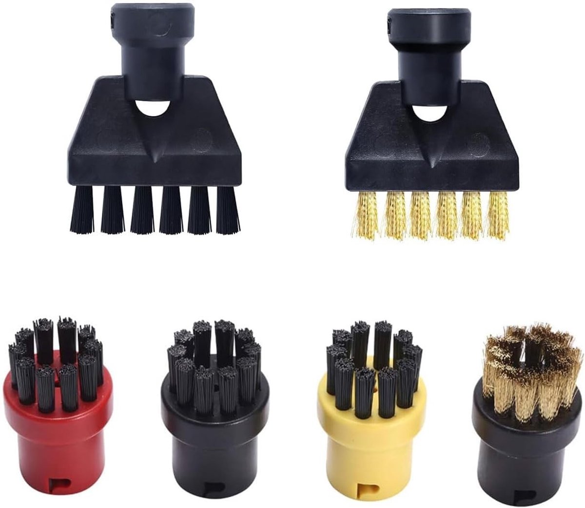 Set van 6 Stoomreiniger Borstels voor Keuken en Badkamer, Geschikt voor Diverse Modellen