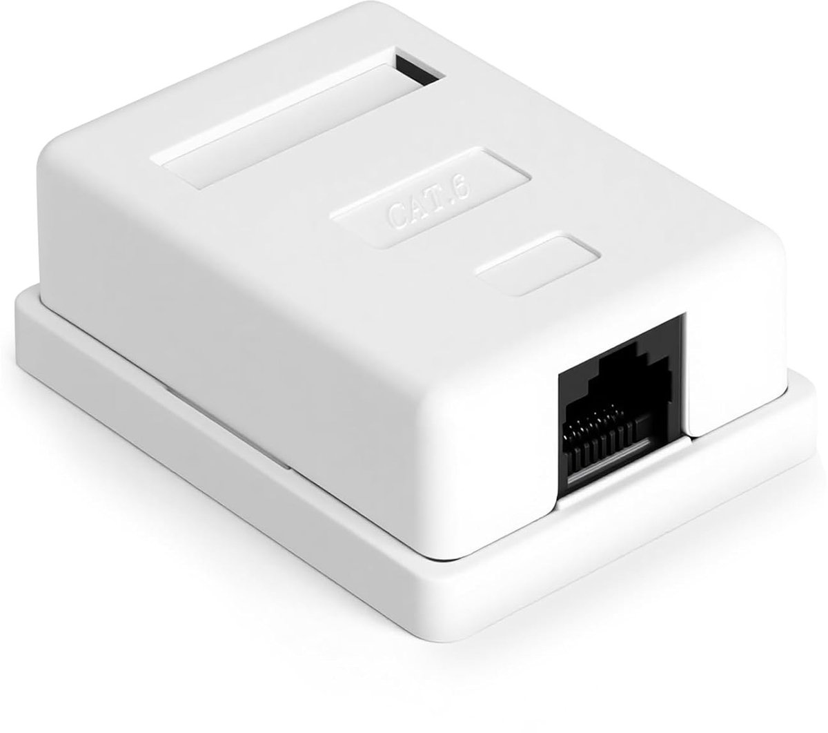 Netwerkdoos voor Wandmontage met 1 Poort RJ45 - Afgeschermde Junction Box voor 10 Gbit Ethernet - Ideaal voor Kantoor, Thuis en Industrie - Wit