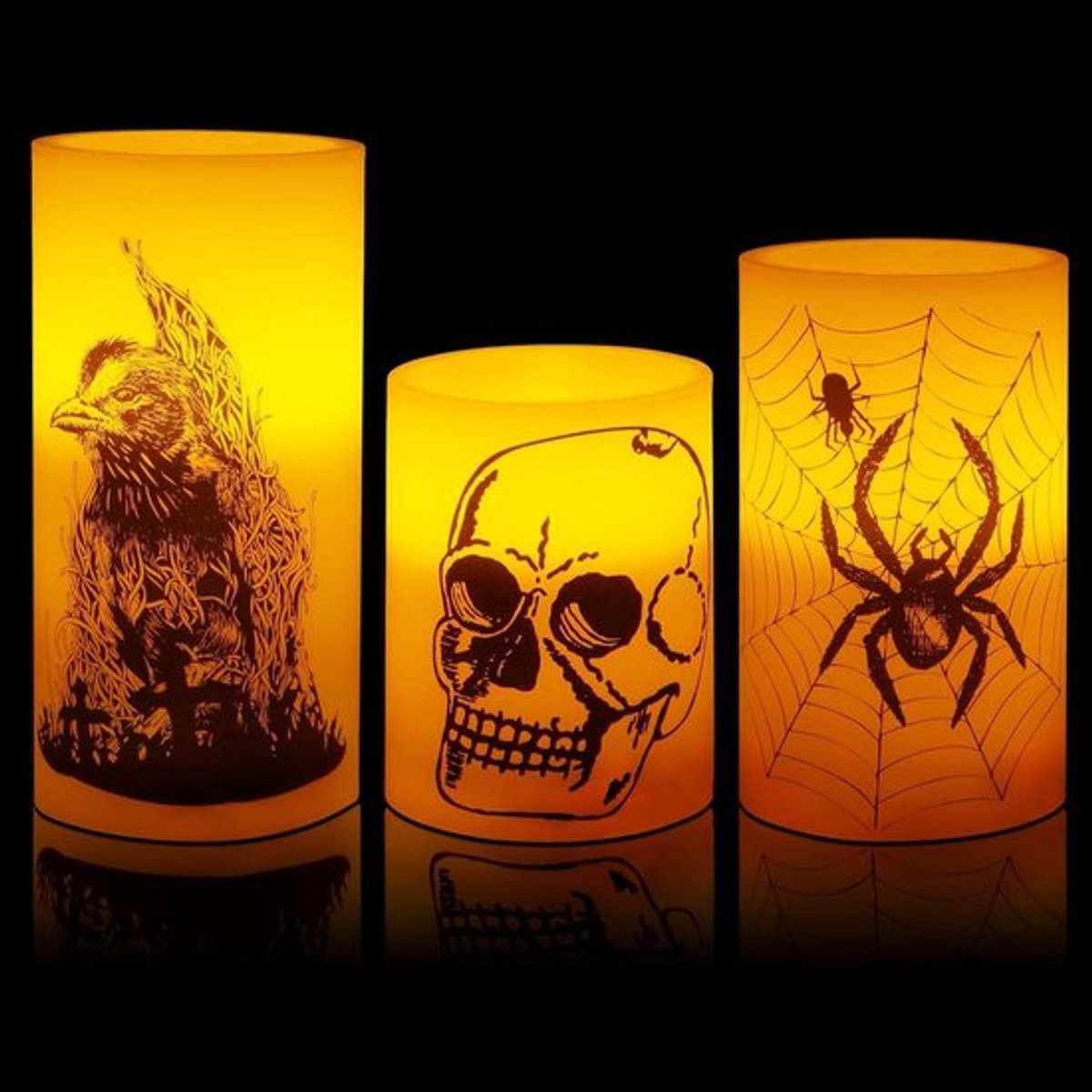Griezelige Halloween LED-kaarsen met timer