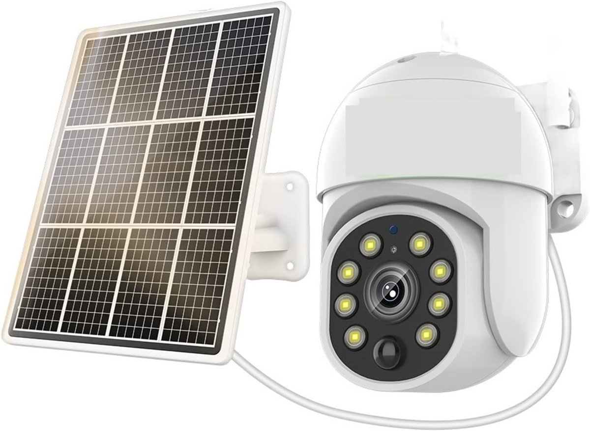 Beveiligingscamera Buiten - WIFI Camera 4G - Huis Bewaken - Zonne-energie Opladen - 5MP HD Resolutie - Wit