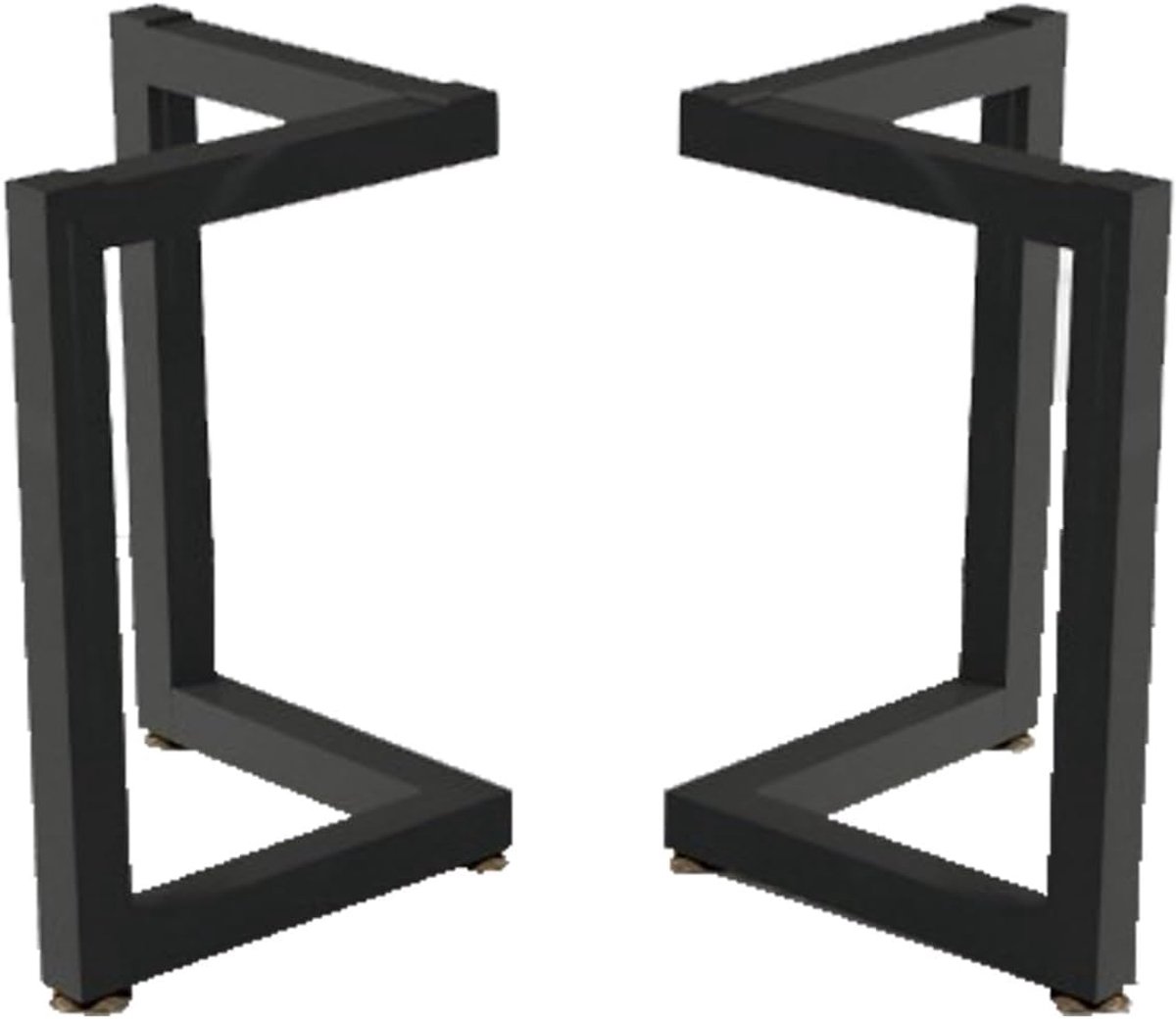 Bureaupoten Set - Steunpoten Tafel - Meubels Maken - Zwaar Gietijzer - 60 cm - Zwart
