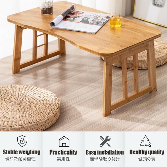 Opklapbare Laptoptafel - Bedtafel Bureau - Comfortabel Werken - Verhoogde Poten - 60x40x26 cm - Bruin — afbeelding 2