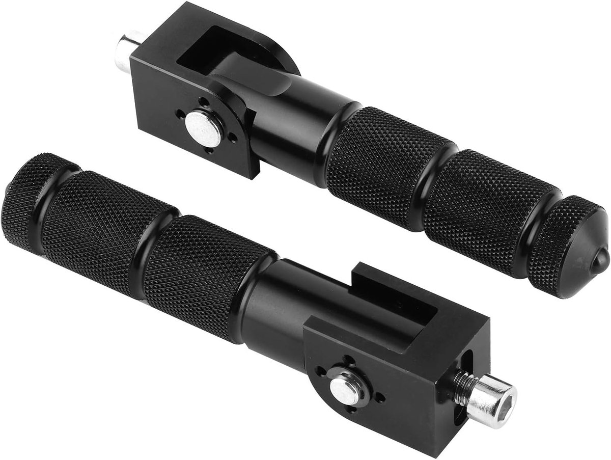 Motorcycle Voetsteunen - Motorfiets Pedalen - Comfortabel Rijden - 90 Graden Opvouwbaar - 8mm Universeel - Zwart