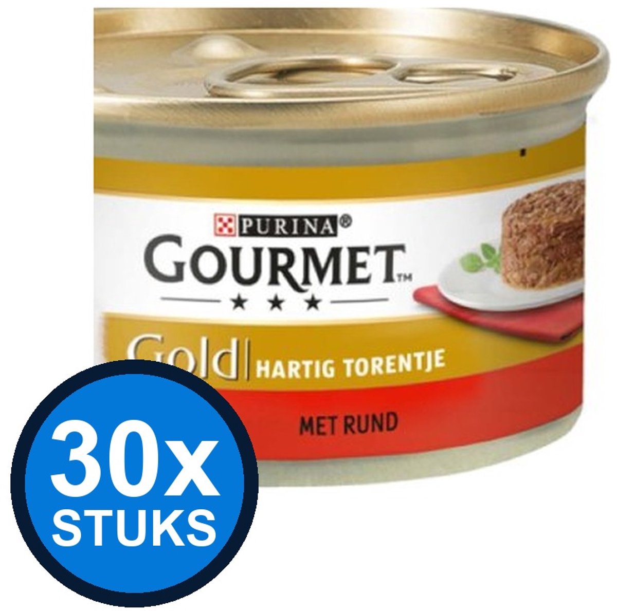Gourmet Gourmet - Gold Hartig Torentje Rund - Kattenvoer Natvoer - 85g