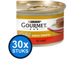 30x Gourmet - Gold Hartig Torentje Rund - Kattenvoer Natvoer - 85g