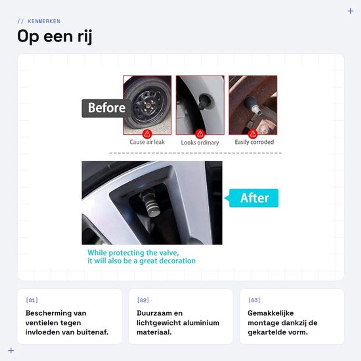 Ventieldoppen aluminium beschermend dailygoody
