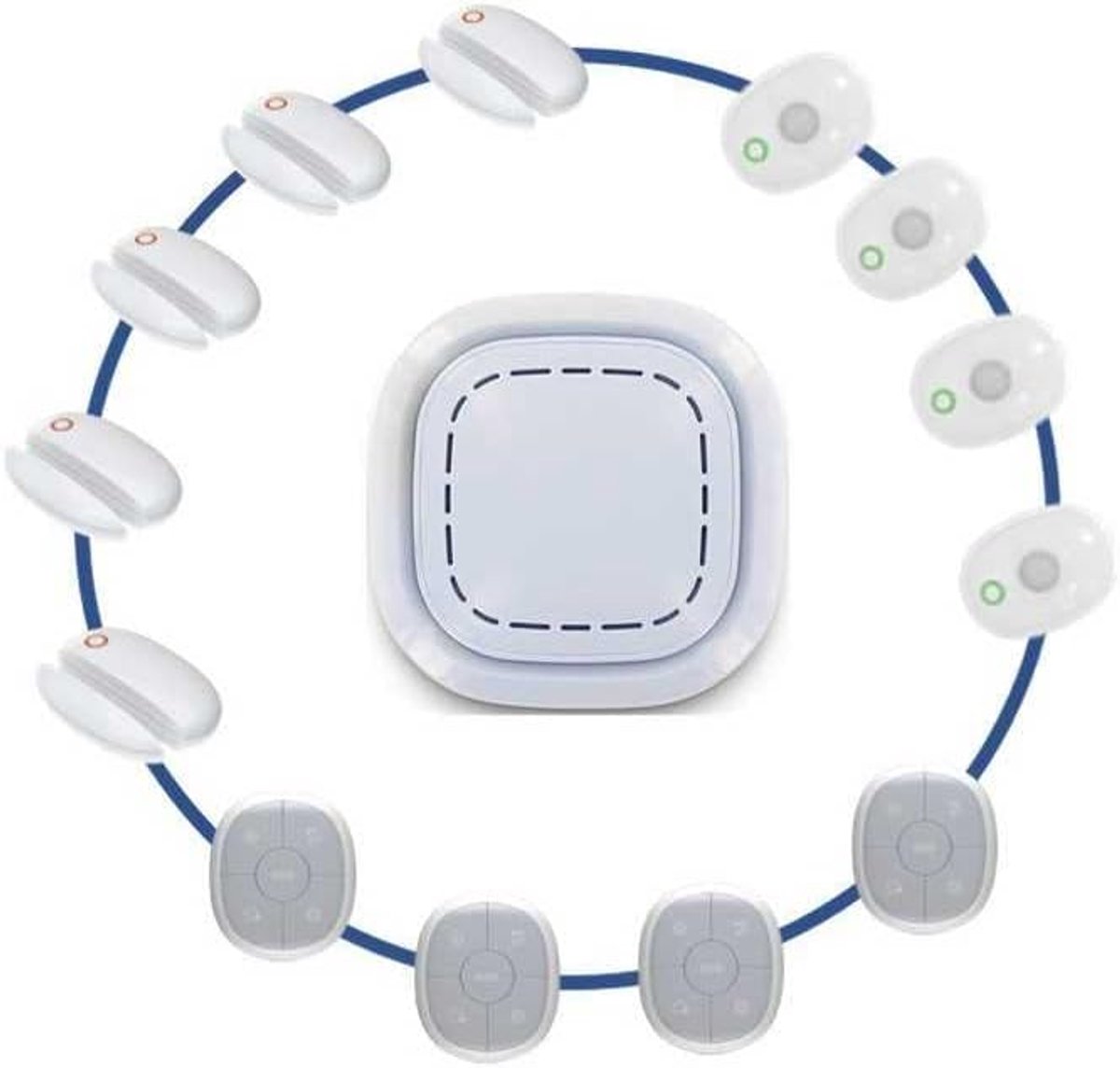 Draadloos Alarmsysteem - Home Security Set - Huis Beveiligen - 3-in-1 Detectie - XXL - Wit