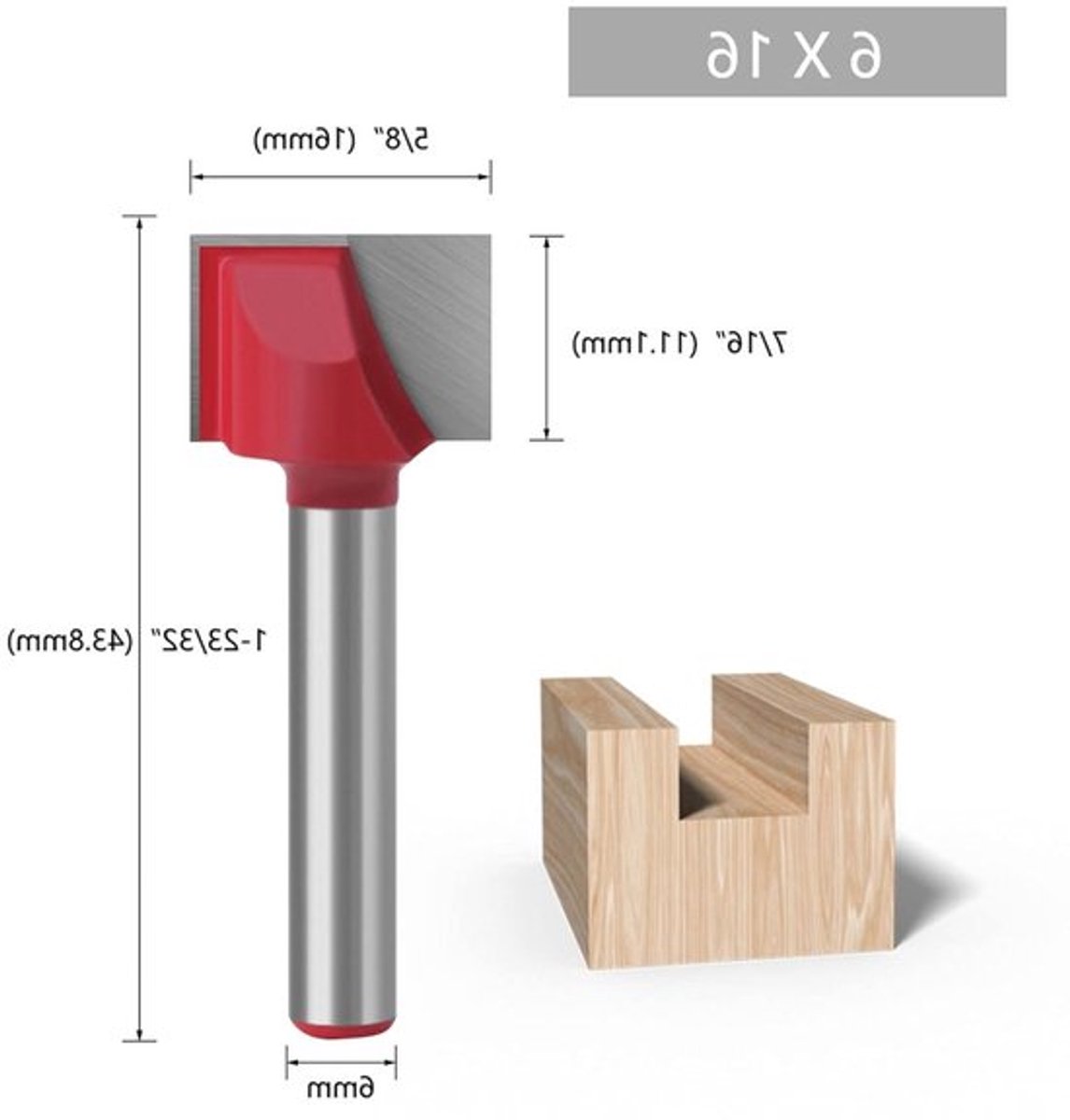 Freesset voor houtbewerking - 6-stukken - diameter 6mm