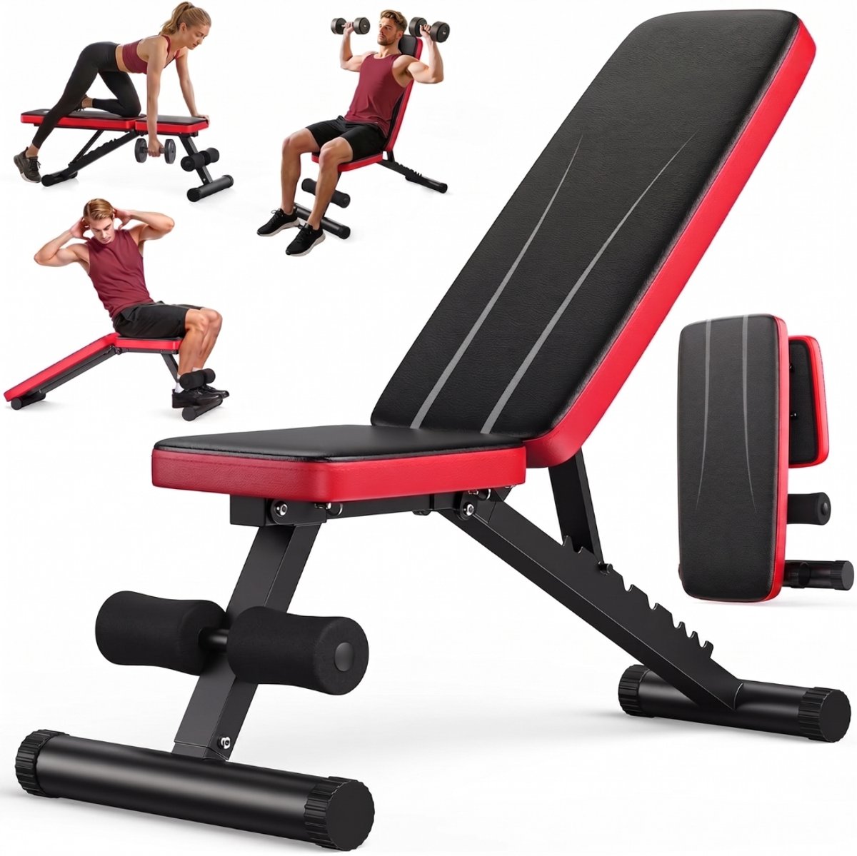 SP® Fitnessbank - 300kg Draagvermogen - Halterbank - Trainingsbank - Zwart - 117cm x 43cm x 44cm