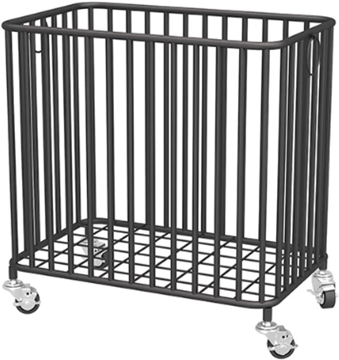 Wasmand op wieltjes Kledingmand organizer Huishoudelijk organiseren Stille draaiwielen 57x30x50cm Zwart