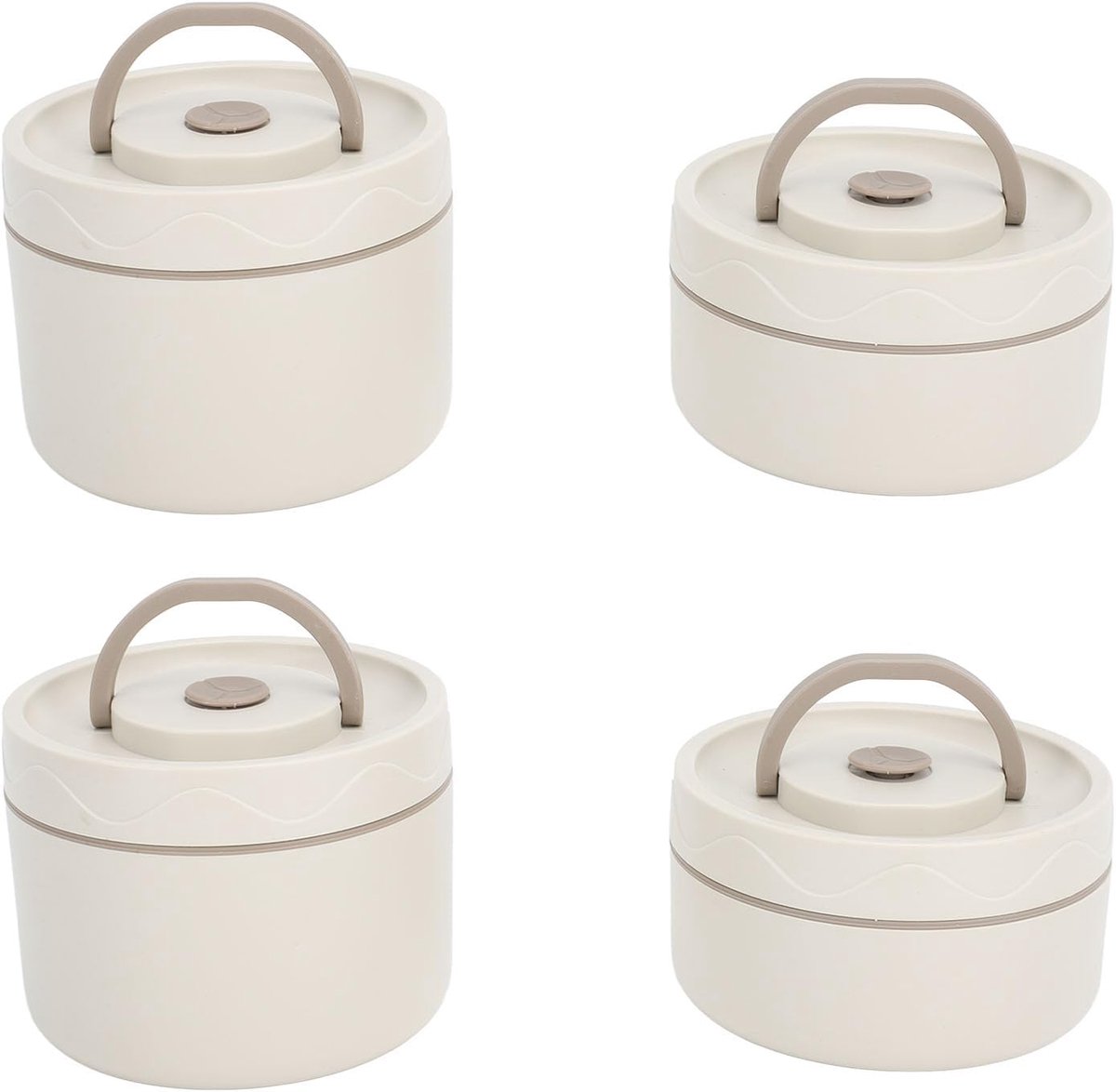 Geïsoleerde Lunchbox - Thermos Bentobox - Maaltijden Warm Houden - Lekvrij Ontwerp - 5600 Kubieke centimeter - Beige