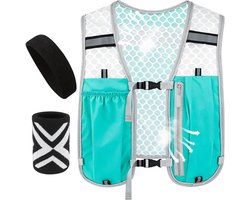 Hardloopvest Hoge Zichtbaarheid - Sportuitrusting Set - Veilig Sporten - Verstelbaar Uniseks Design - 40cm Lengte - Reflecterend