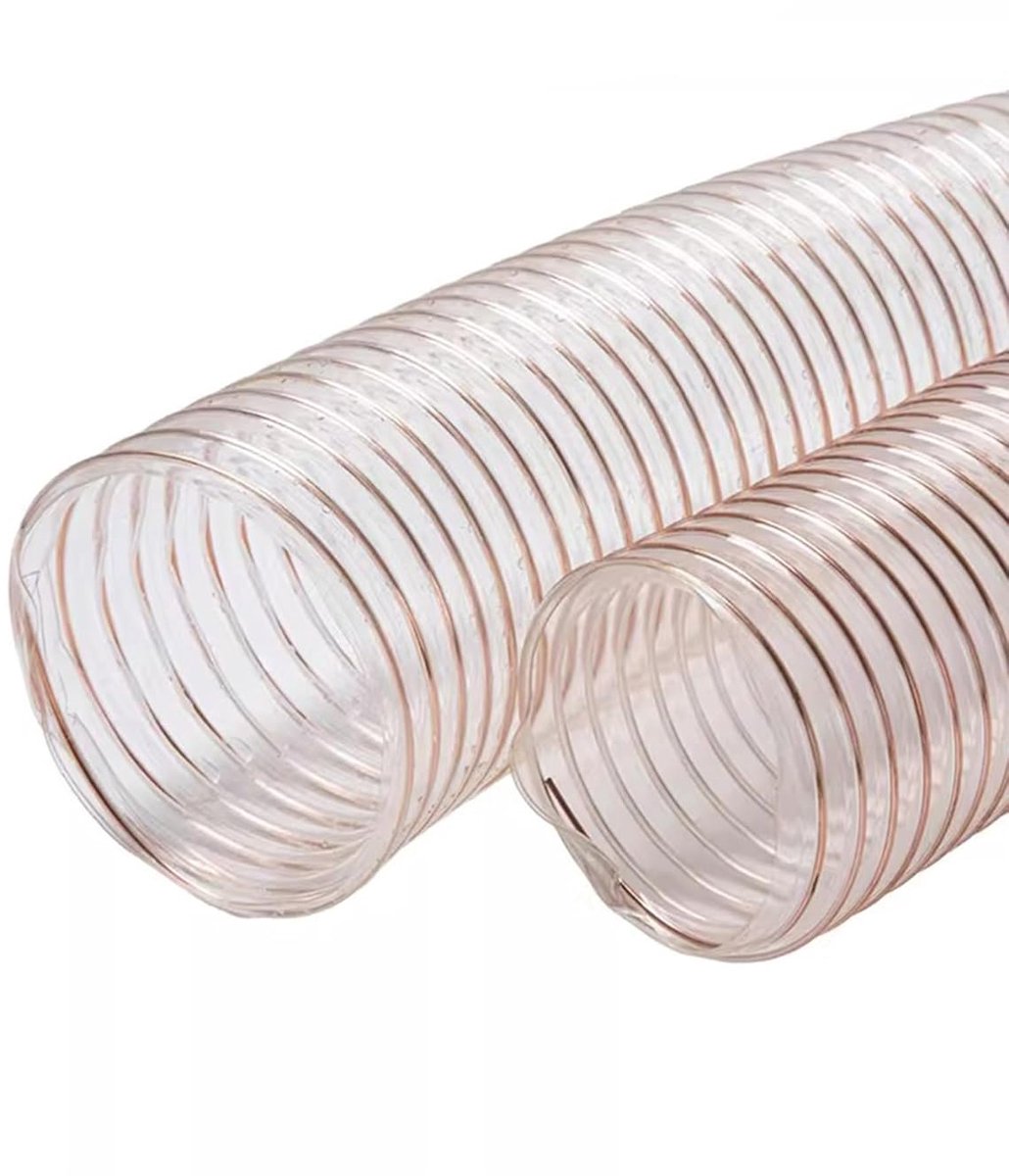 Stofopvangslang - Flexibele leiding - Stofafzuiging werkplaats - Versterkte staaldraad - Diameter 140mm - Transparant