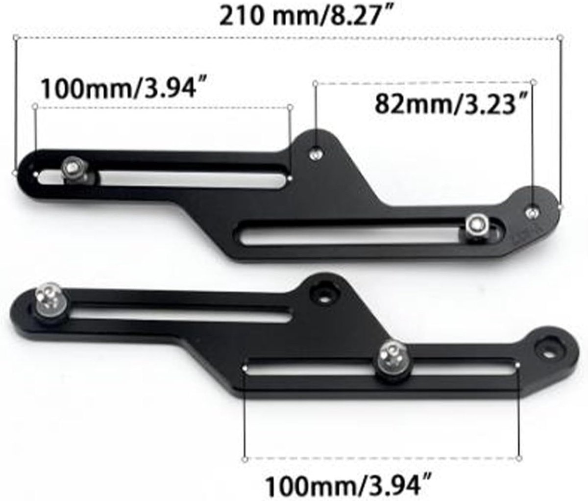 Motorfiets Windscherm Beugels - Verstelbare Houder - Comfortabel Rijden - 4 Inch Verstelbaar - 10.16 cm Bereik - Zilver