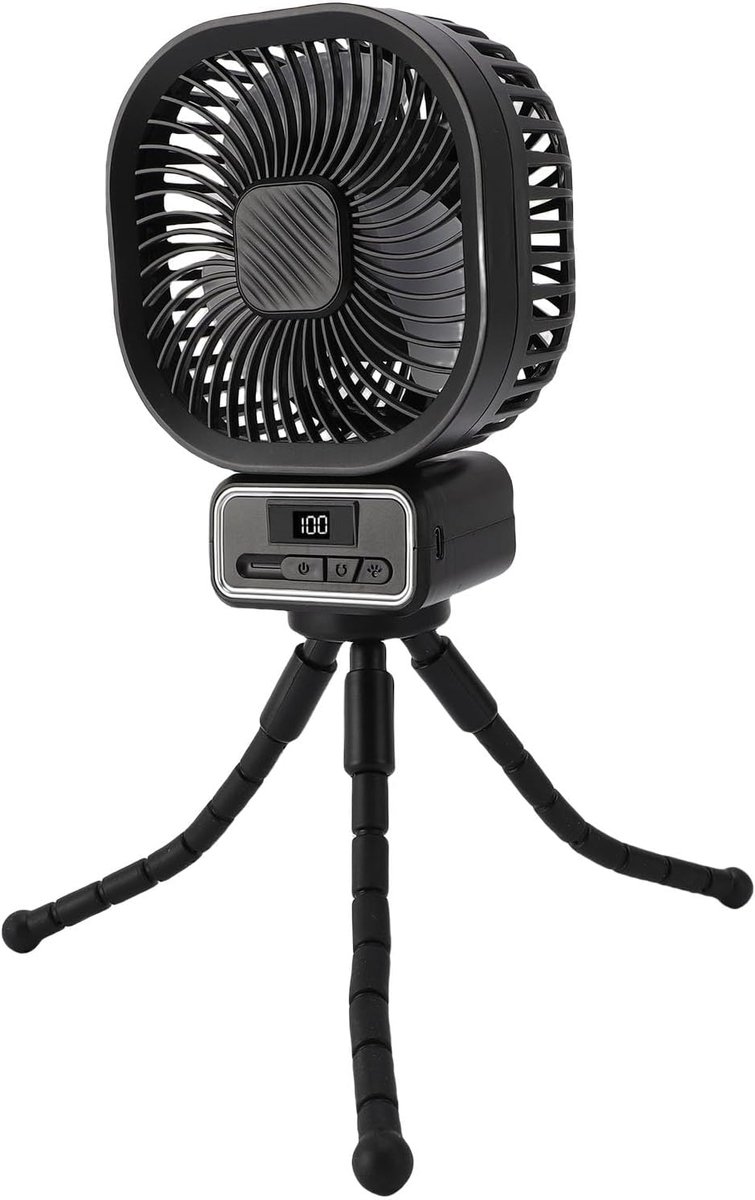 Draagbare Ventilator - Flexibele Clip Ventilator - Koelte Onderweg - Met Nachtlampje - 16 x 8 x 8 cm - Wit