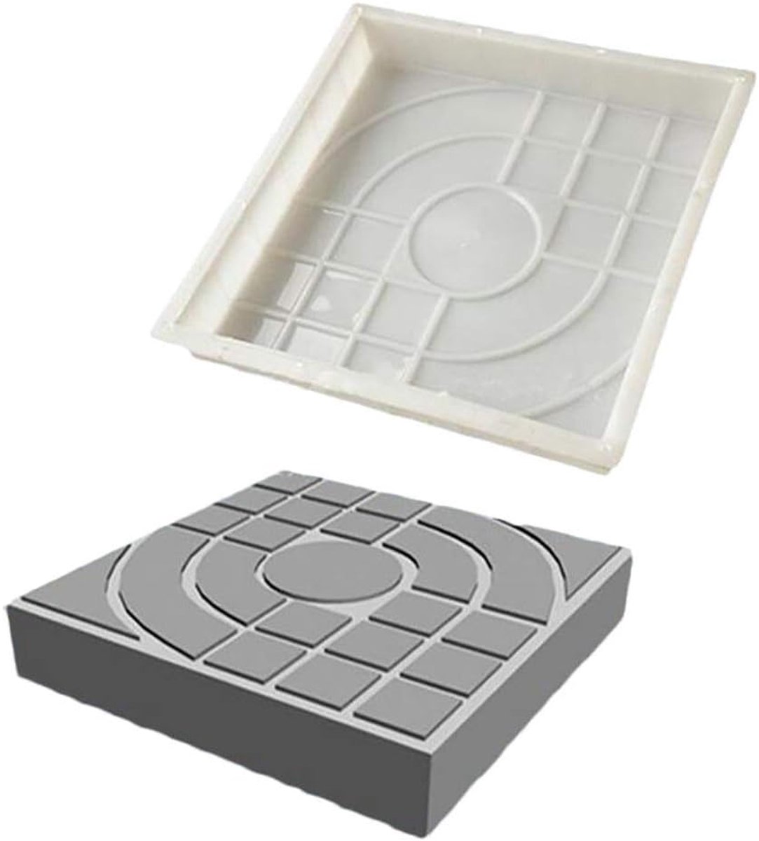 Betonmal Tuinpad - Stoeptegel Mal - Tuin Decoratie - Herbruikbaar Plastic - 25x25x4 cm - Zwart