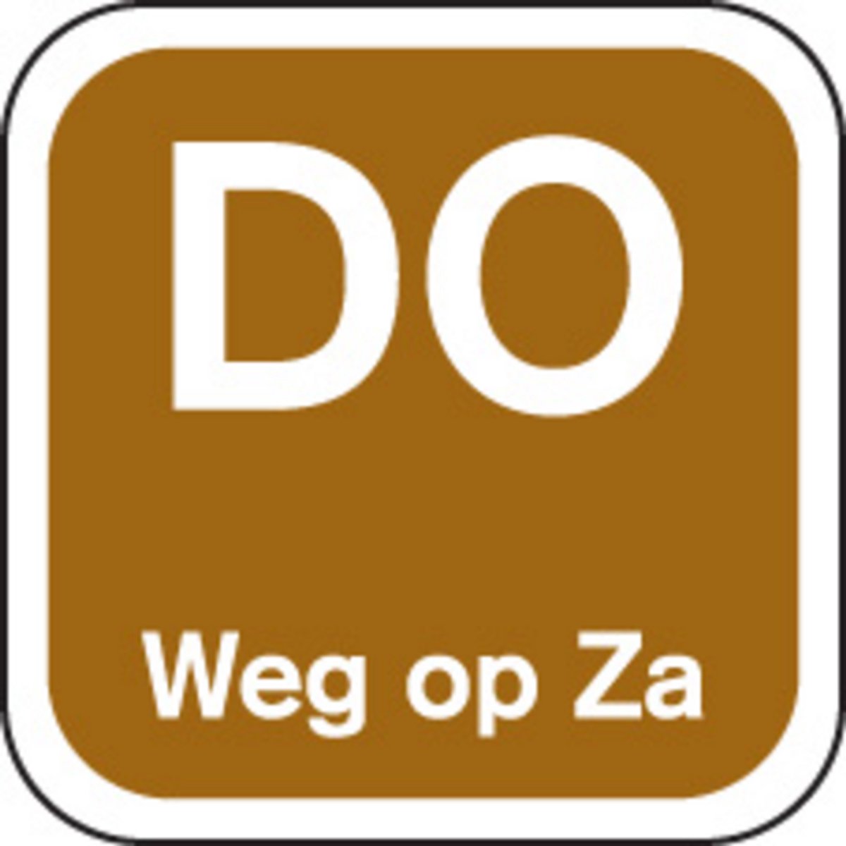 Label | DO weg op | papier | afwasbaar | 19x19mm | bruin | rol à 1000 stuks