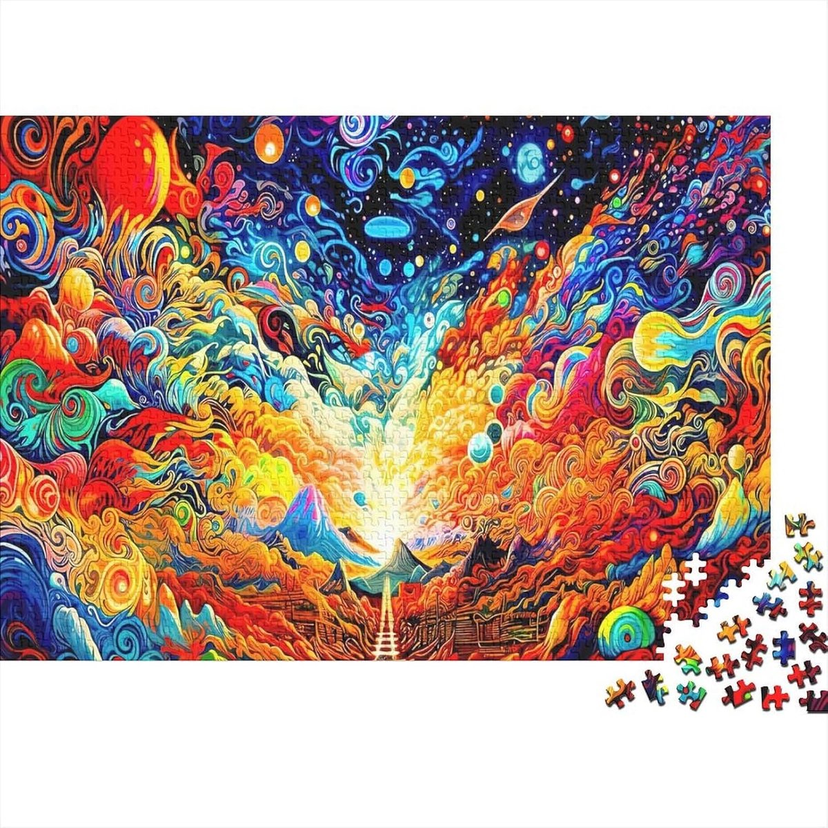 Legpuzzel Melkwegstelsels - Papieren Puzzel - Ontspanning Thuis - 1000 Stukjes - 52 x 38 cm - Kleurrijk