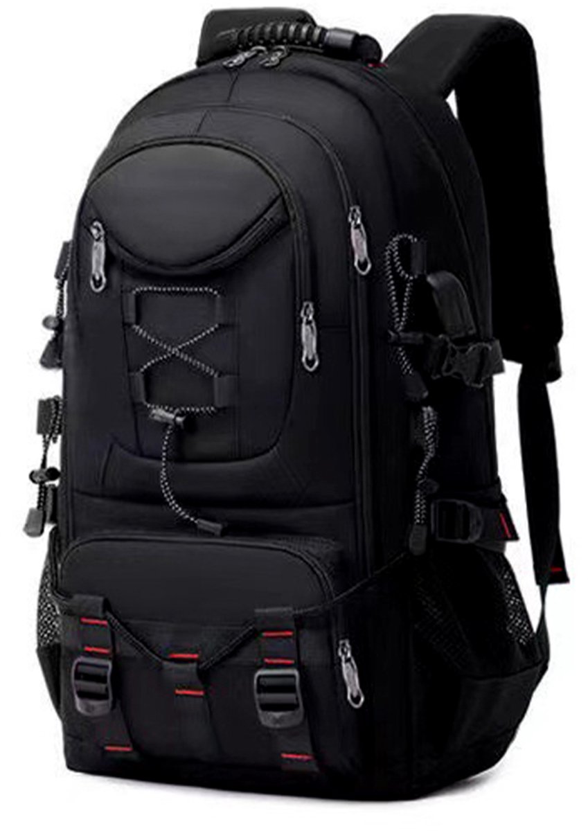 Outdoorrugzak – Laptoprugzak – Lichtgewicht wandelrugzak – Waterdicht – Rugzak met grote capaciteit – 40 liter rugzak – Geschikt voor studenten, zakelijk gebruik en reizen – Oxfordstof – Groot formaat – Zwart