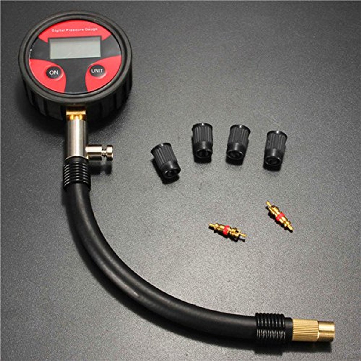 Band Luchtdrukmeter - Tester Manometer - Bandenspanning Controleren - 0-200 Psi Bereik - Auto Vrachtwagen Motor - Zilver