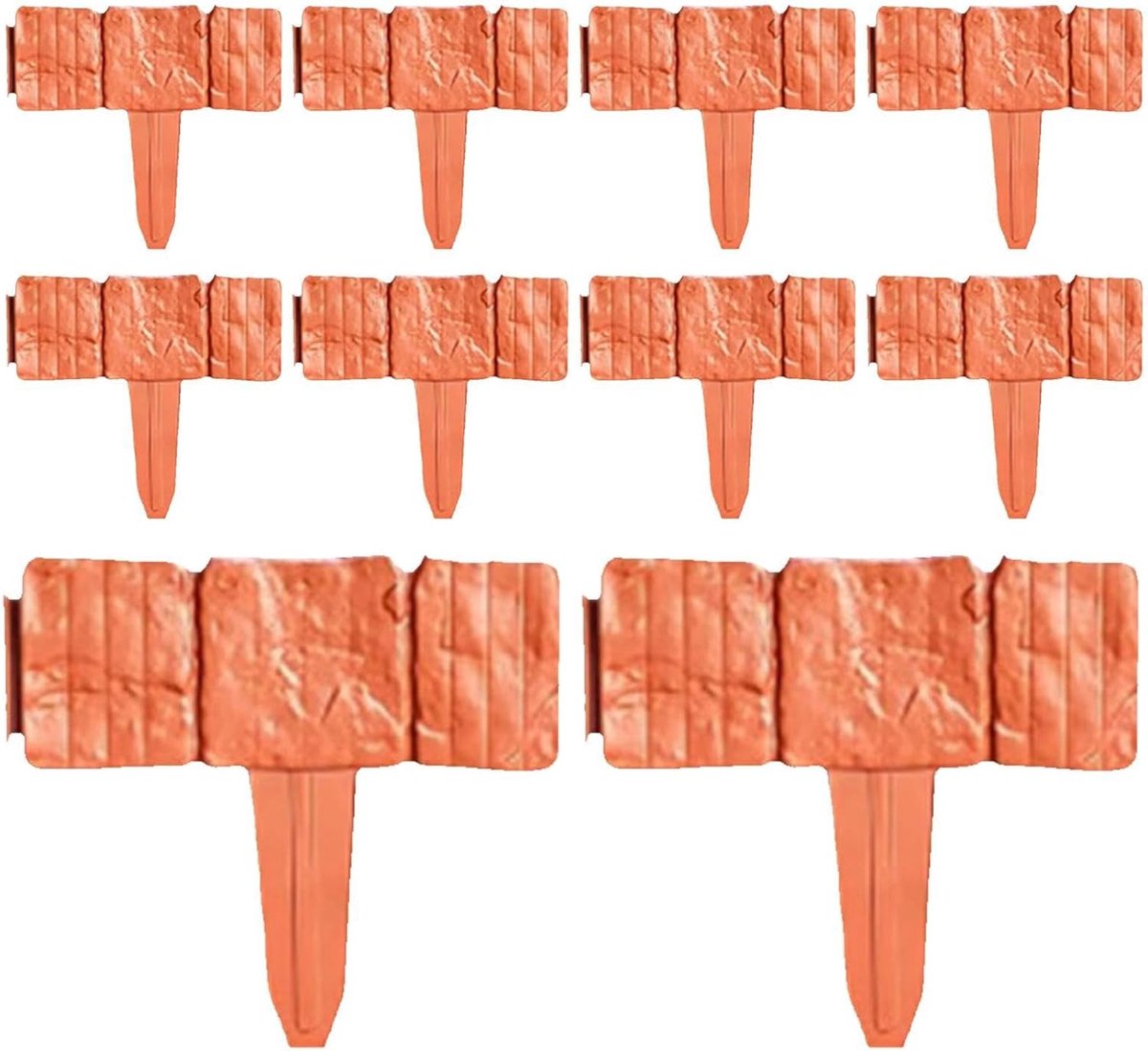 Tuinborder Kunststeen - Nepsteen rand - Bloembed Afscheiding - Flexibele Modulair - 10 Stuks - Oranje