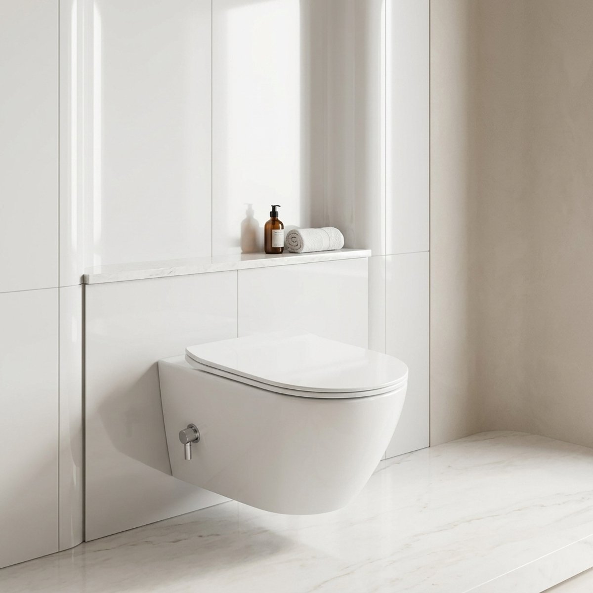 Toledo Hangtoilet met bidet - Wit