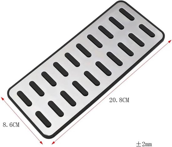 Pedaalhoezen Set - Auto Pedaal Covers - Verbeterde Grip - Roestvrij Staal - One Size - Zilver — afbeelding 4