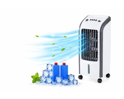 BIXc®- Mobiele Airconditioner, Airco, 4-in-1 Luchtkoeler, Luchtbevochtiger, Ventilator, 3 Snelheden, 4 Liter Watertank, Afstandsbediening, Timer, Koelelementen, voor Thuis, Kantoor.