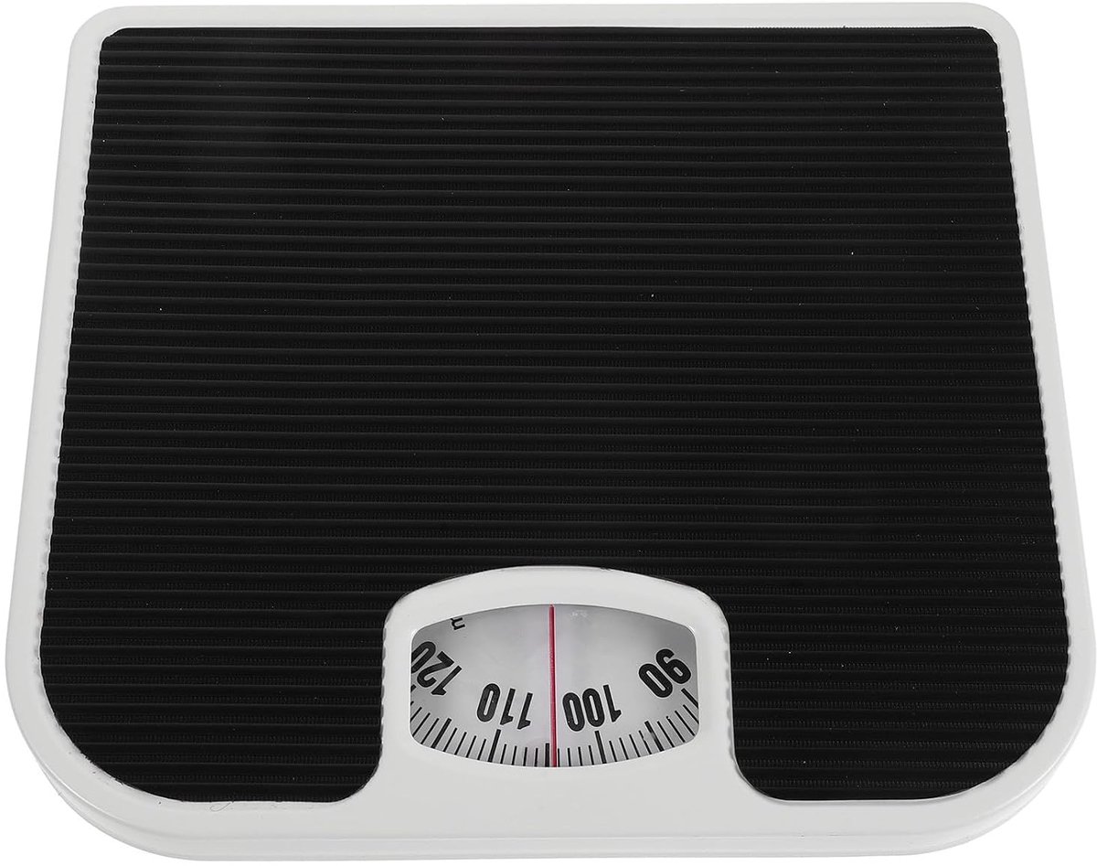 Mechanische Personenweegschaal - Analoge Balansweegschaal - Gezondheid Monitoren - Batterijvrij Nauwkeurig - 26.8 cm - Zwart