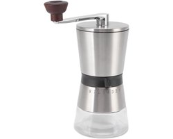 Handmatige Koffiemolen - Stalen Molen - Verse Koffie - Verstelbare Malen - 21 cm Hoog - Zilver