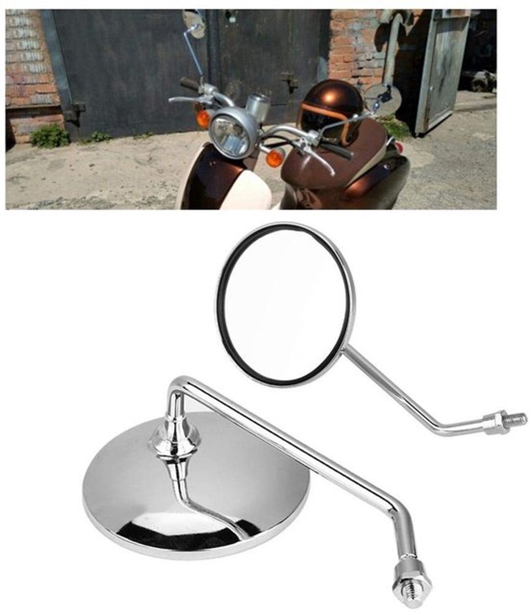 Universeel ronde motorfiets achteruitkijkspiegel 8 mm ZeynoMax
