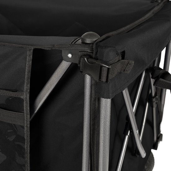 300L+120L opvouwbare bolderkar & achterklep, 180cm opvouwbare bolderkar met extra brede 17x10 cm all-terrainwielen handwagen, ideaal voor tuin, boodschappen, strand en buitengebruik (zwart) — afbeelding 4