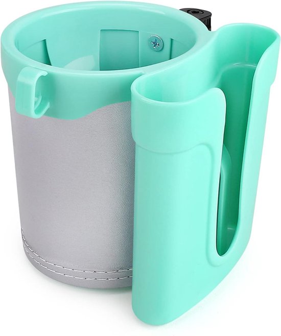 3-in-1 Fiets Drinkhouder Met Telefoon- & Sleutelhouder - Universele Bevestiging - Voor Waterfles, Koffiebeker & Babyfles - Groen — afbeelding 3