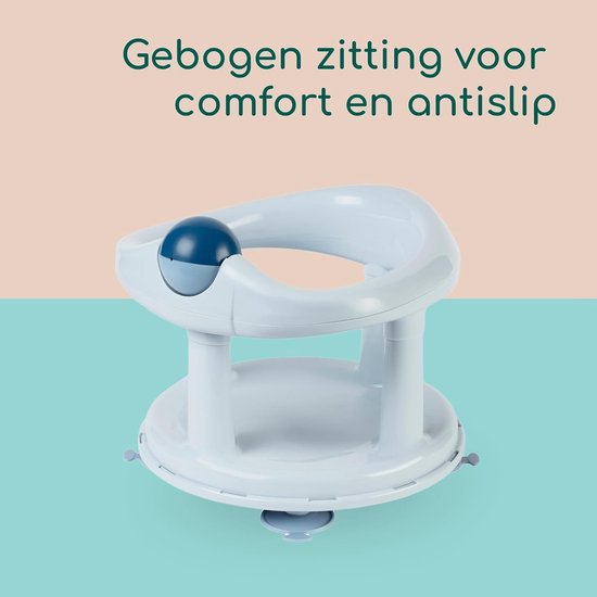Badzitje Baby - Zitje Ondersteuning - Veilig Wassen - 360 Graden Draaibaar - Tot 10 kg - Blauw — afbeelding 2