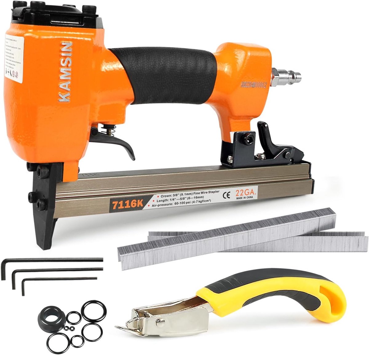 Pneumatische Nietmachine - Air Stapler - Meubelbekleding Maken - Lichtgewicht Aluminium - 22 Gauge - Zilver