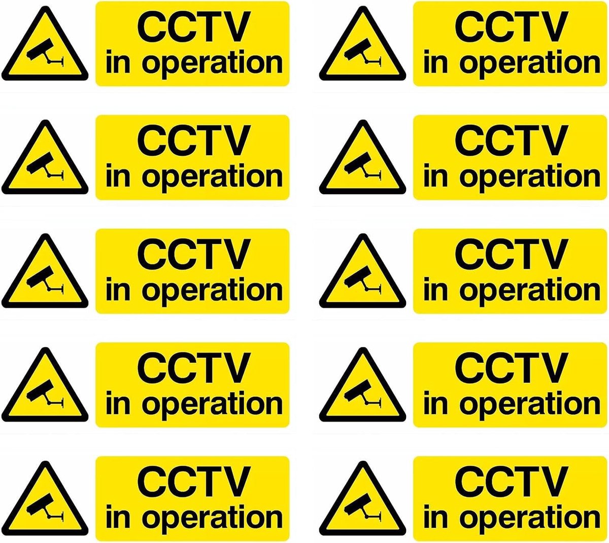 Beveiligingscamera Stickers - Waarschuwingsborden - Object Beveiligen - Zelfklevend Weerbestendig - 10 Stuks - Meerdere Kleuren