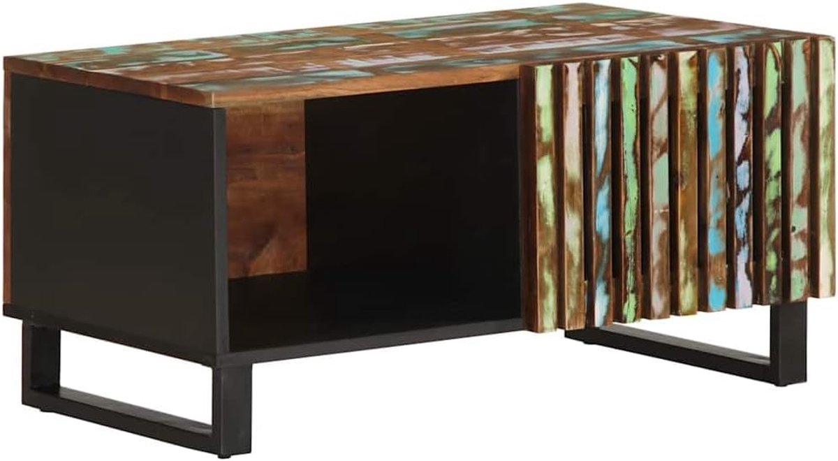 Massief Houten Salontafel - Acacia Tafel - Woonkamer Inrichten - Glad Tafelblad - 80 x 51 x 40 cm - Natuurlijk
