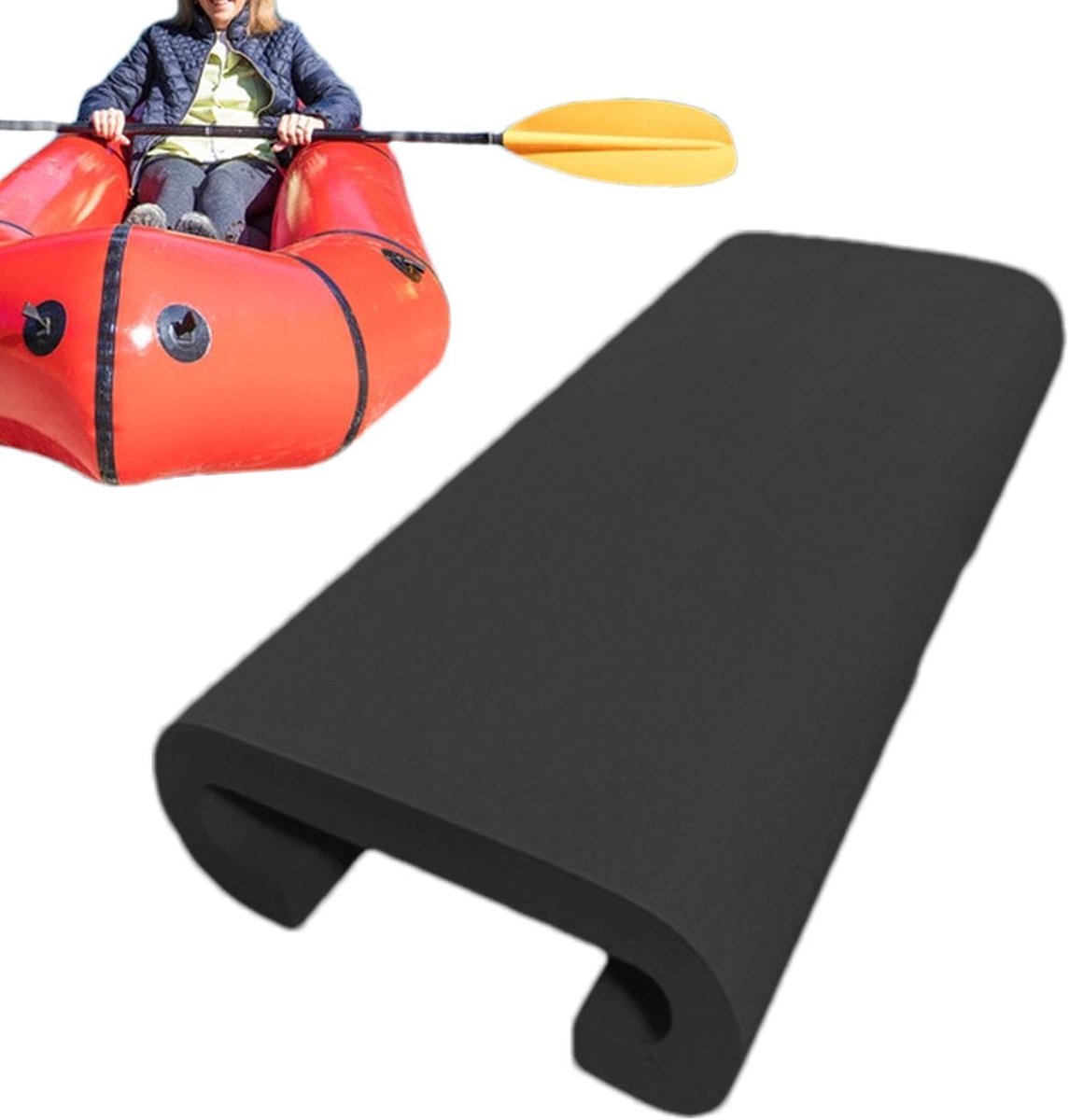 Drakenboot Zitkussen - Roei Bootmat - Watersport Training - Verbeterde Roeidynamiek - 32x15x45cm - Zwart