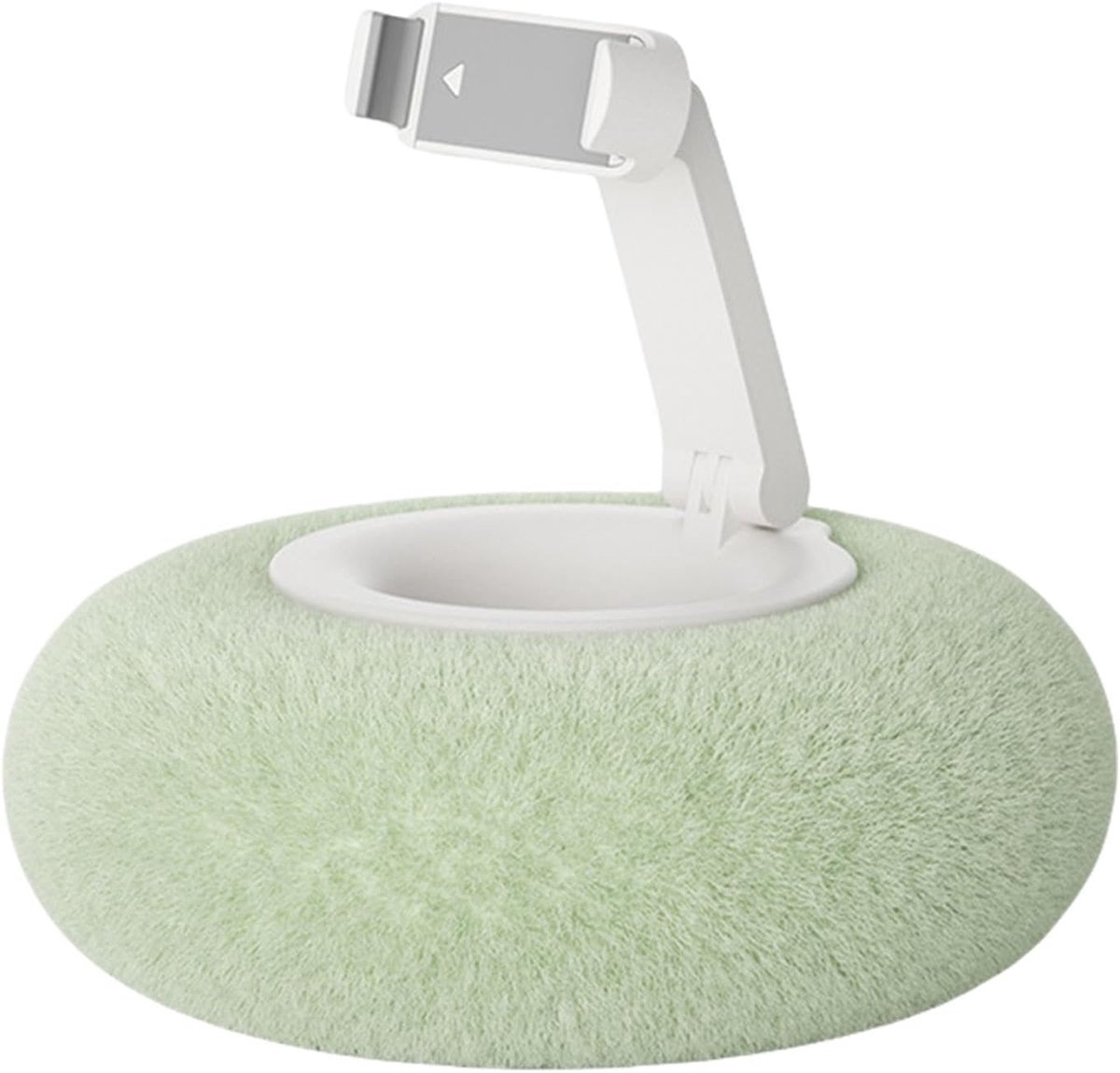 Kussen houder - Tablethouder bed - Comfortabel lezen - Zachte pluche hoes - 19 x 19 x 11 cm - Groen